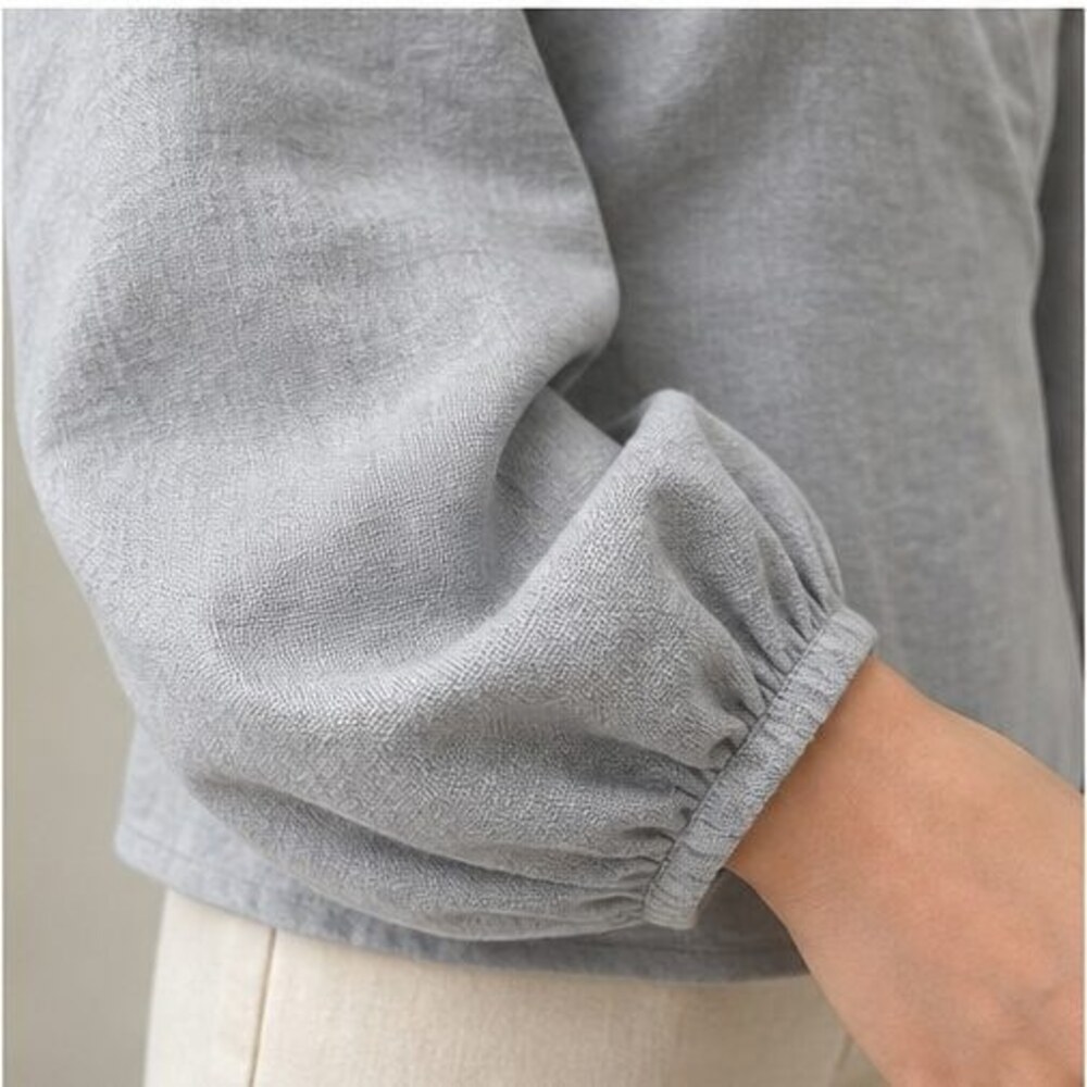 Gray Ruffle Blouse - Picture 5 of 6